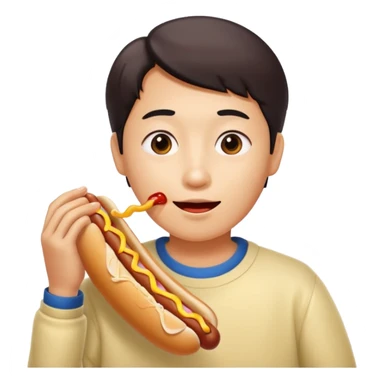 Asian eating dog anima sticker