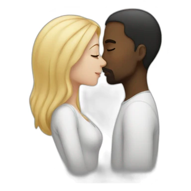 black Man kissing white woman  sticker