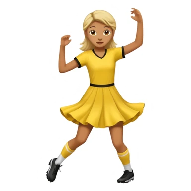Soccer Player baoy dance in yellow dress sticker