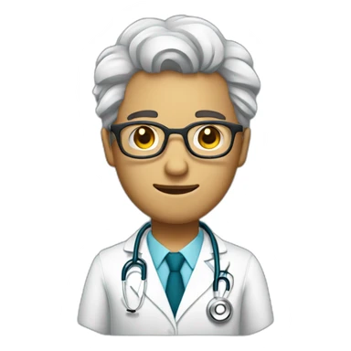 DOCTOR CON LENTES, DE TEZ OSCURA Y CABELLO LAZIO sticker