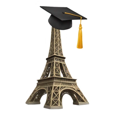 Eiffel Tower in a Graduate Cap sticker
