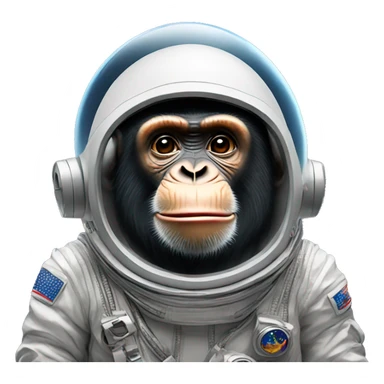 Chimp in space suit sticker