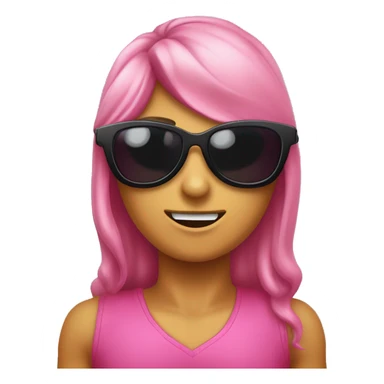 pantera rosa con lentes para sol y cruzada de brazos. Únicamente parte  superior del cuerpo, donde se comienzan a ver los brazos cruzados. sticker