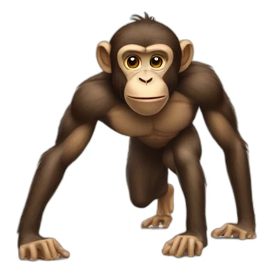 a monkey doing push ups sticker