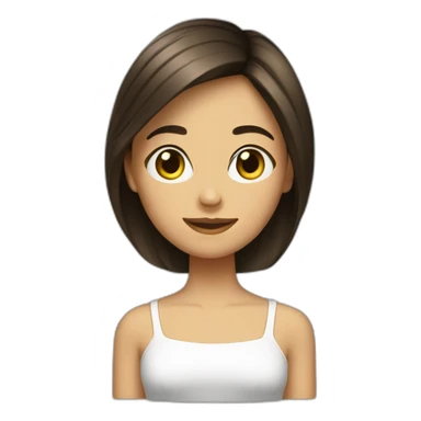 Fille brune cheveux court lisse sticker