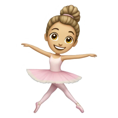 A girl with a ballet bun dancing and happy with a handkerchief sticker