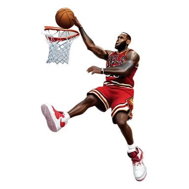 Lebron James dunking on Michael Jordan sticker