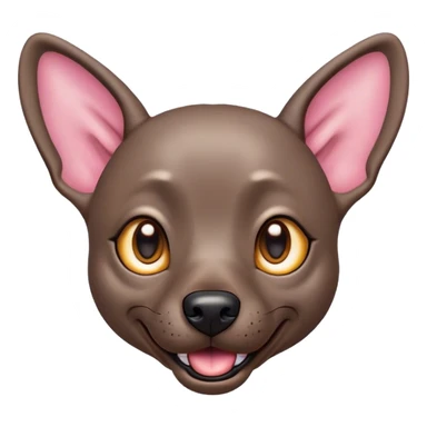 Cinematic Comical Xoloitzcuintle dog Portrait Emoji, Head tilted dramatically with an exaggeratedly amused expression, featuring smooth, hairless ebony skin with pronounced wrinkles and wide, expressive dark eyes filled with playful disbelief, Simplified yet hilariously expressive features, highly detailed, glowing with a slightly sassy glow, high shine, dramatic yet playful, stylized with an air of cheeky mischief, bright and endearing, soft glowing outline, capturing the essence of a spirited and over-the-top companion, so meme-worthy it feels like it could side-eye its way into internet fame instantly! sticker