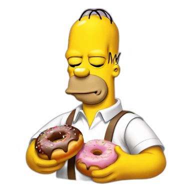 Homer simpson qui mange un donut sticker