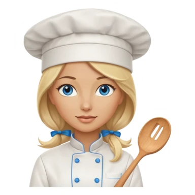 Sexy Long Blonde hair blue eyed female chef sticker