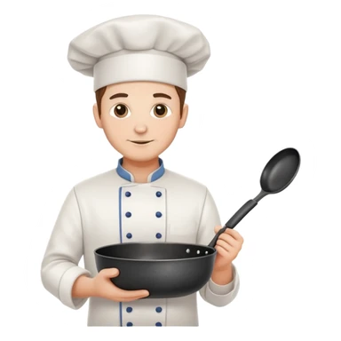 Chef with cooking pan  sticker