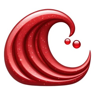 red glitter wave sticker