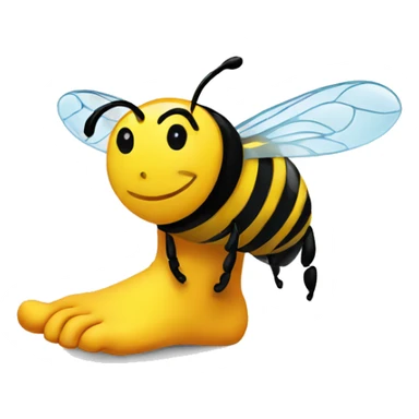 a foot and a bee sticker