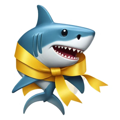 Shark Whit a ribbon  sticker