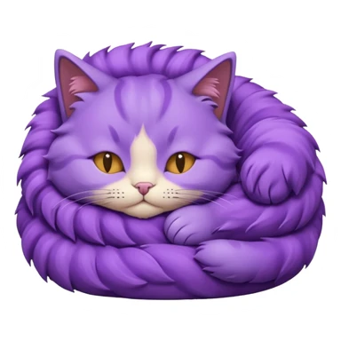 Un gato morado durmiendo sticker