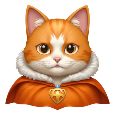 cat head with a superhero cape sticker