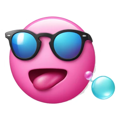 A smiley face blowing bubble gum with Oakley sunglasses on sticker