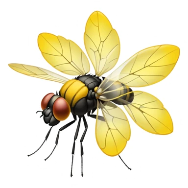 
fly on flower sticker