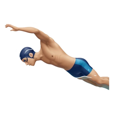 swimmer diving into a swimming pool, side profile view, smooth gradients, clean lines, realistic proportions. sticker