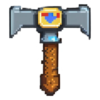 Discord-style moderator badge with hammer symbol sticker