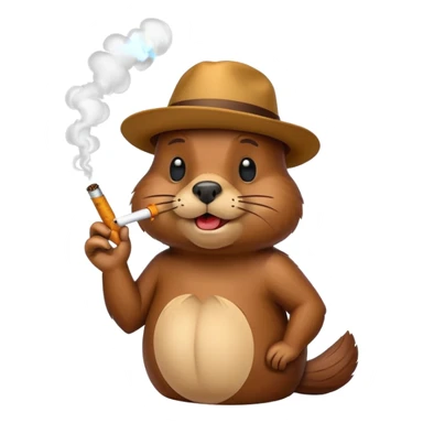 beaver smoking emojis funny sticker