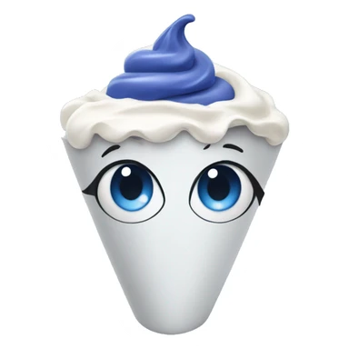 Blue frozen yogurt sticker