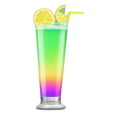 Neon drink with lemon slice sticker