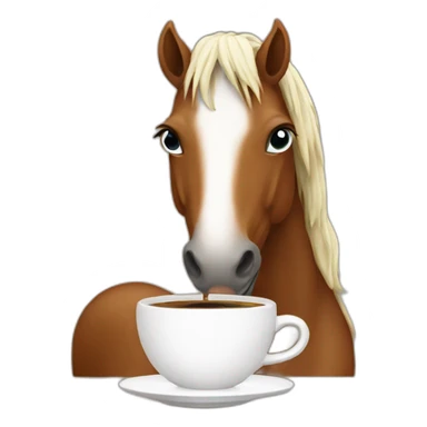 horse with coffee sticker