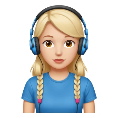 cherryhead skin white girl with deportive t shirt and headphones sticker