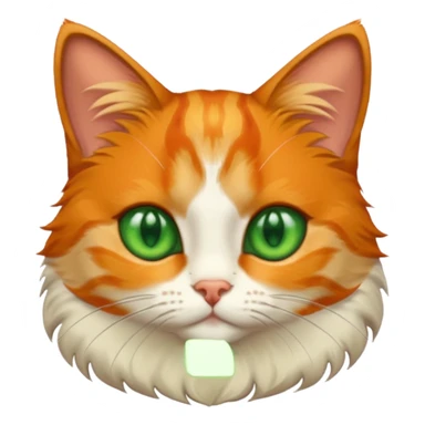 orange cat with green eyes sticker