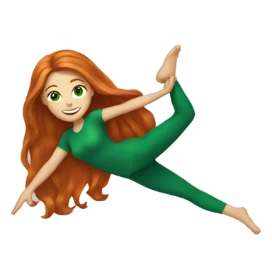 long-haired redhead woman with green eyes doing the splits sticker