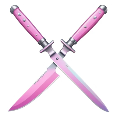 Pink ombre knife with glitter sticker