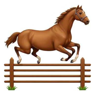 a horse jumping over the fence sticker