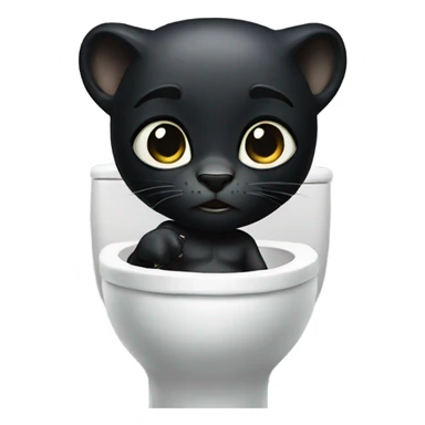 Black Panther in a toilet  sticker