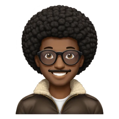 a black guy with shades and an afro sticker