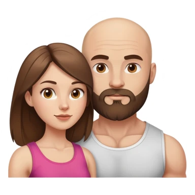 Beautiful light brunette missing her muscular bald beard husband sticker