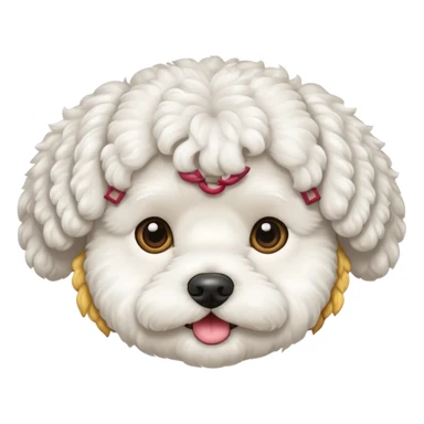 white bichon frise face with curly round hair sticker