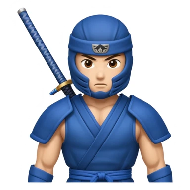 Blue ninja samurai warrior sticker