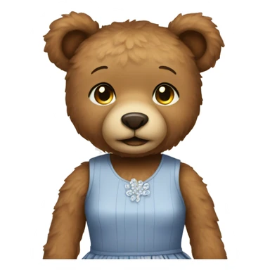 Teddy bear wearing a dress sticker