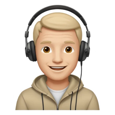 Happy man with headphones sticker