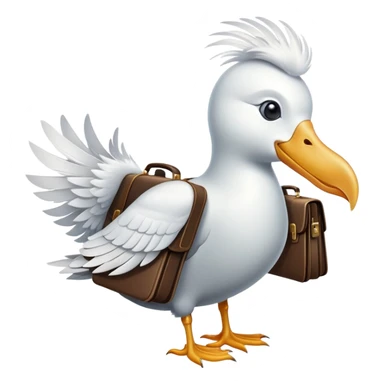 albatross holding a briefcase sticker