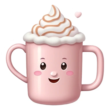 Light Pink mug of hot chocolate with marshmallows  sticker