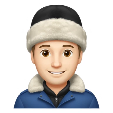 russian man with ushanka sticker