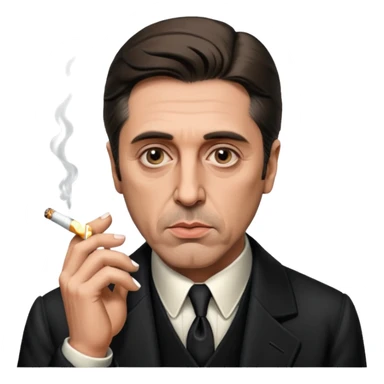draw me brutal cold-blooded al pacino from godfather, who will smoke ciggarete sticker