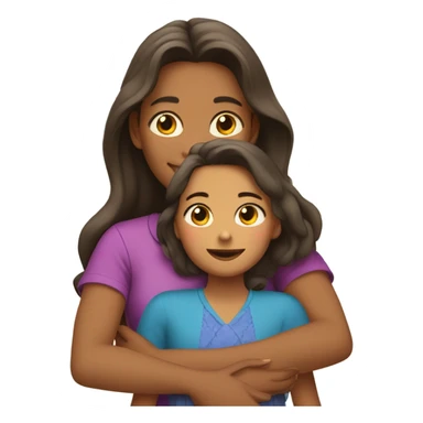 Mom hugging daughter  sticker