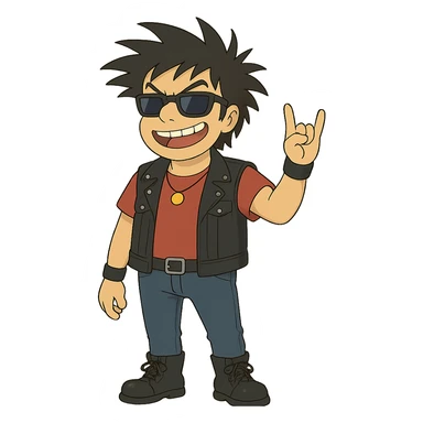 ghibli style cool funny rocker sticker
