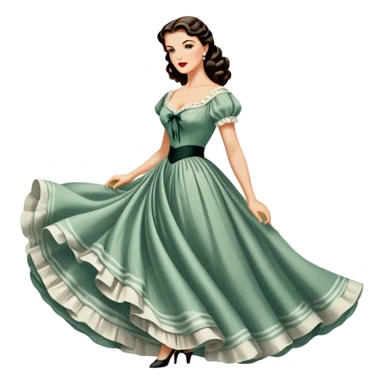 Icon for Romance Movie: A vintage movie poster-style design inspired by Gone with the Wind. Include romantic, sweeping imagery like Scarlett O'Hara in a flowing dress, Rhett Butler, a plantation backdrop, and fluttering wind-blown fabric. Soft, nostalgic cinematic feel. Transparent background. sticker