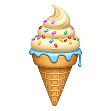 summer-themed emoji of an ice cream cone sticker