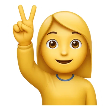 A simple yellow emoji face with one hand raised, holding up 3 fingers on one hand (thumb, index, middle fingers like the number three). Clean cartoon emoji style. sticker
