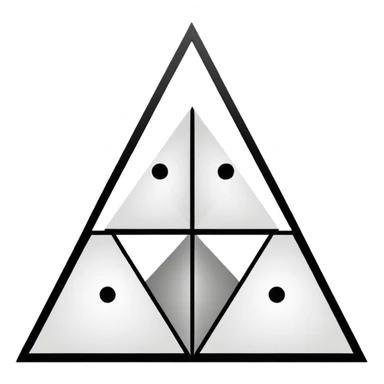 2D triangle with four horizontal lines drawn inside with vertical lines drawn in each 'section', to make boxes that become less and less as it goes to the top to demonstrate a social hierarchy (all black and white) sticker